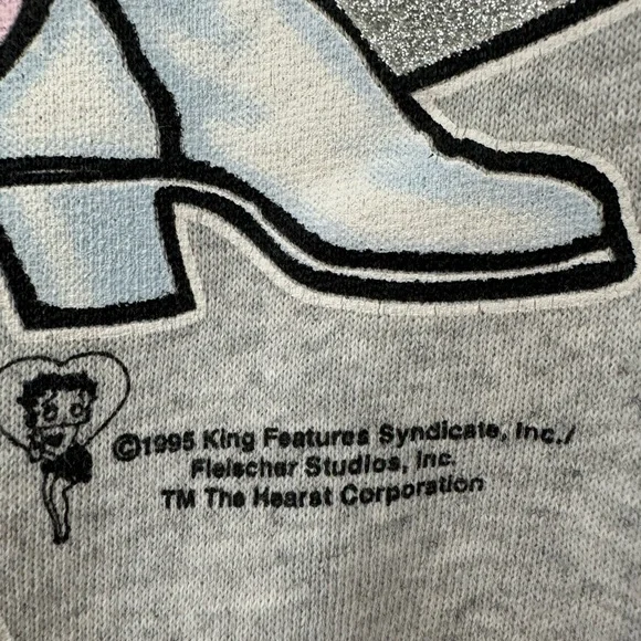 ORIGINAL RARE Vintage 1995 Betty Boop Workout Sweatshirt Silver Star Aerobics - Picture 3 of 14